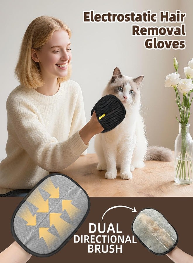 LEMULEGU Dogs and Cats Hair Removal Gloves Tools,Pet Hair Grooming Brush Reusable with Electrostatic Tech, for Carpet, Couch, Furniture 3PCs/Pack - Image 4