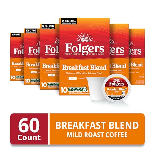 Folgers Breakfast Blend Coffee Mild Roast Keurig KCup Pods 10 Count Pack of 6 - Image 5