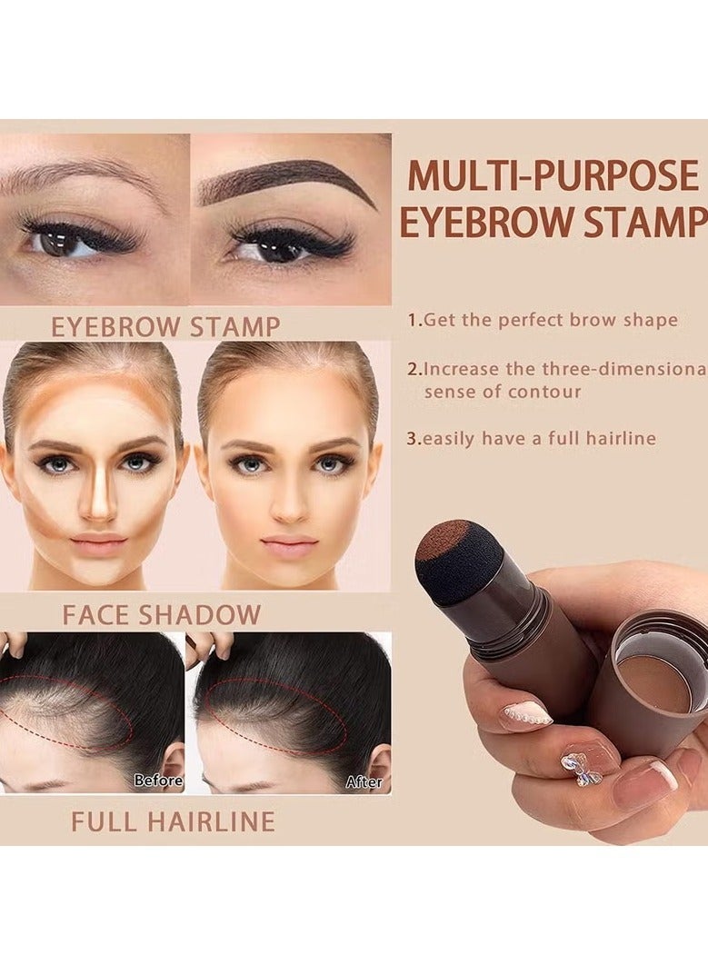 Hairline contour powder, eyebrow stamp, concealer set, waterproof, natural tone, eyebrow powder, hairline powder stick packaging, black, 1 gram per stick. - Image 4