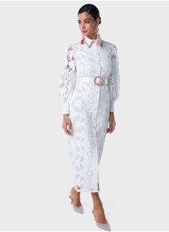 Threadz by Ajooni Schiffli Shirt Dress  - Image 4