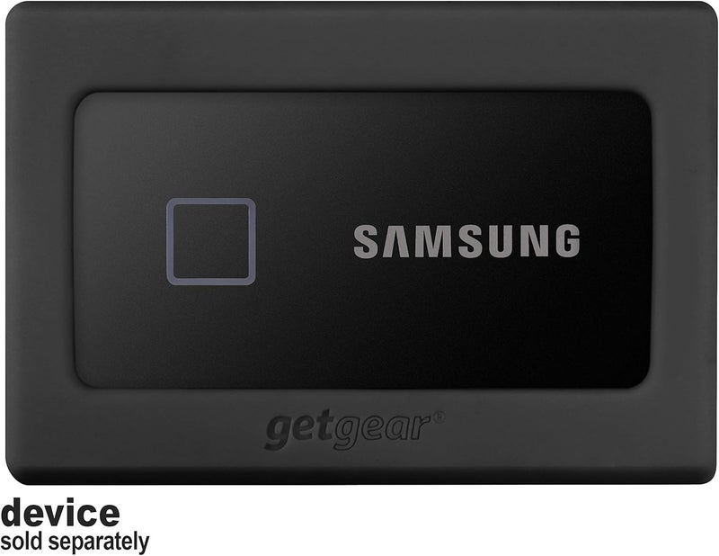 GETGEAR Silicone Bumper for Samsung T7, T7 Touch Portable SSD - 1TB, 2TB, 500GB, USB 3.2, Strong-Shock Absorbing, Slip-Resistant- Black (Black) - Image 2