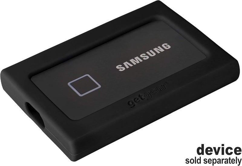 GETGEAR Silicone Bumper for Samsung T7, T7 Touch Portable SSD - 1TB, 2TB, 500GB, USB 3.2, Strong-Shock Absorbing, Slip-Resistant- Black (Black) - Image 3
