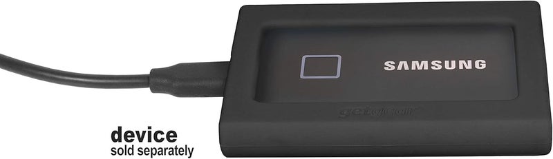GETGEAR Silicone Bumper for Samsung T7, T7 Touch Portable SSD - 1TB, 2TB, 500GB, USB 3.2, Strong-Shock Absorbing, Slip-Resistant- Black (Black) - Image 4