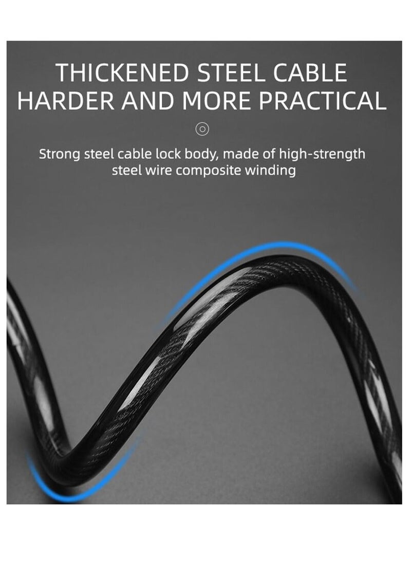 ECVV ECVV® Bike Lock Cable - 1.2M 5-Digit Resettable Combination Bicycle Lock, Anti-Theft Cycling Password Lock for Bikes and Scooters  - Image 3