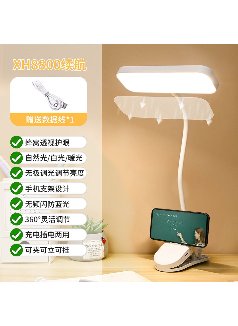 Generic - Clamp Eye-Care Desk Lamp LED Bedroom Study Clip square-three color temperature adjustable-filling and inserting dual purpose - Image 1