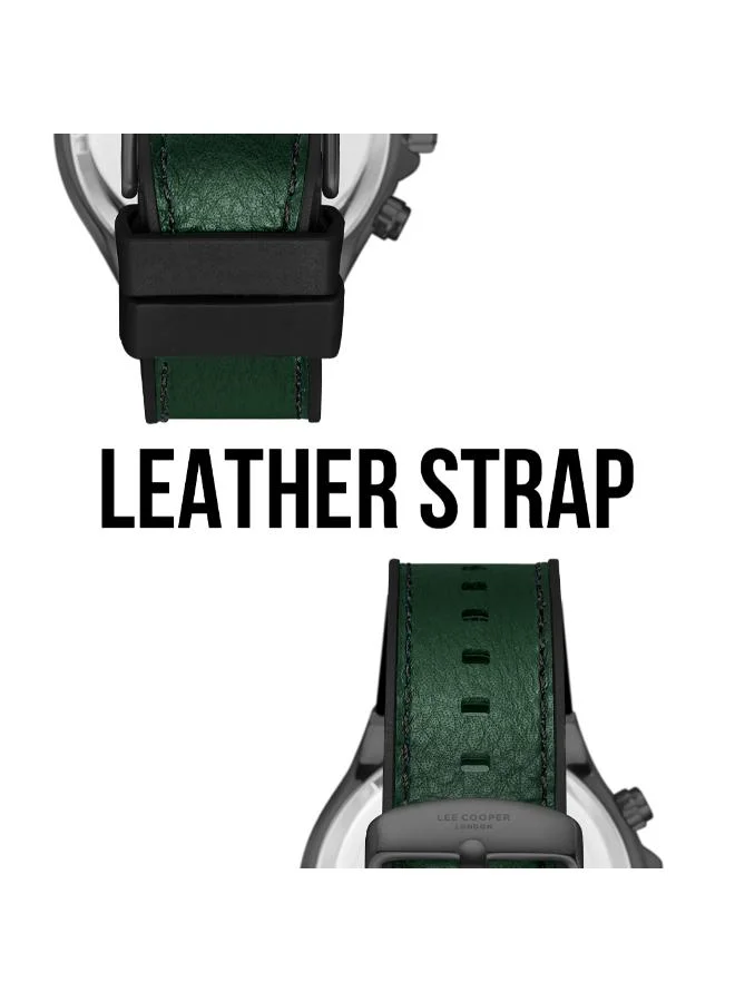 Lee Cooper LEE COOPER LC08066.077 Men's Multi Function Display Watch & Leather Strap Dark Green