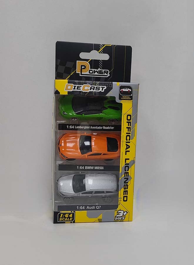 D-Power Prestige Trio، مجموعة 3 قطع بحجم 1:64 لسيارات BMW و Audi و Lamborghini | نموذج مصبوب، عنصر جمع نهائي، سيارة لعبة، مجموعة حزم | الحجم 1:64، للأطفال من 3 سنوات فما فوق - Image 2