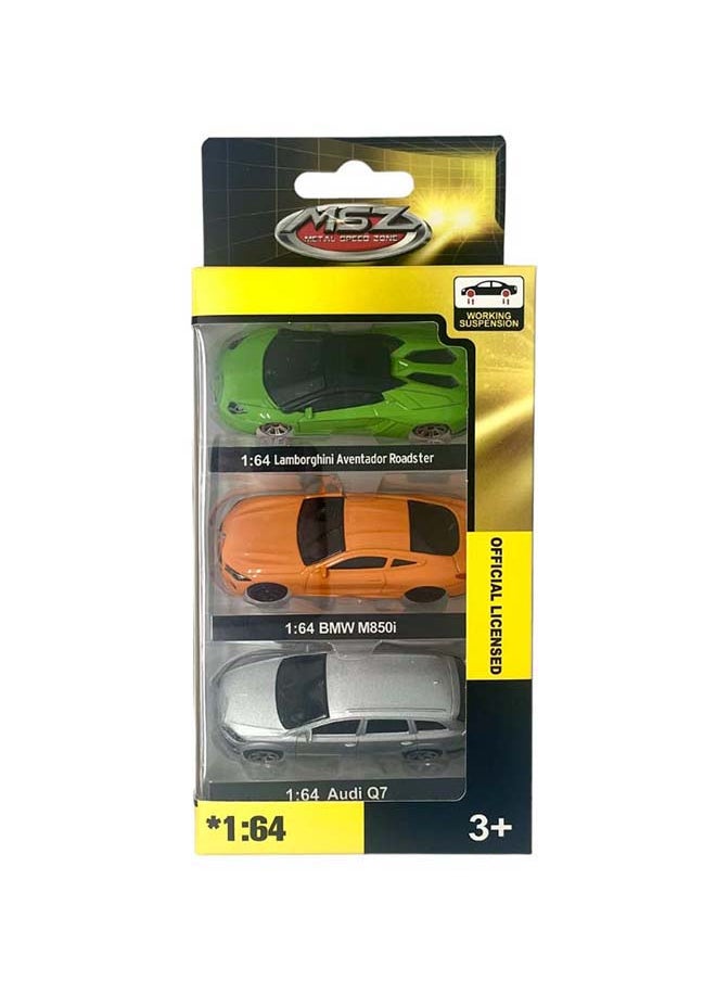 MSZ - Prestige Trio, 3Pc 1:64 Sized BMW, Audi, Lamborghini | DieCast Replica, Ultimate Collector's Item, Toy Car, Bundle Collection | Size  1:64, For Kids 3+ - Image 1