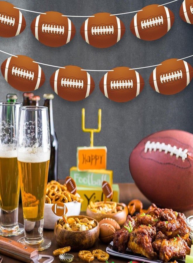 TMTECHJS 2 Pcs Football Party Decorations Football Banner Pre-Strung Football Hanging Garland Decor for Sports Themed Birthday Party Game Fans - Image 4