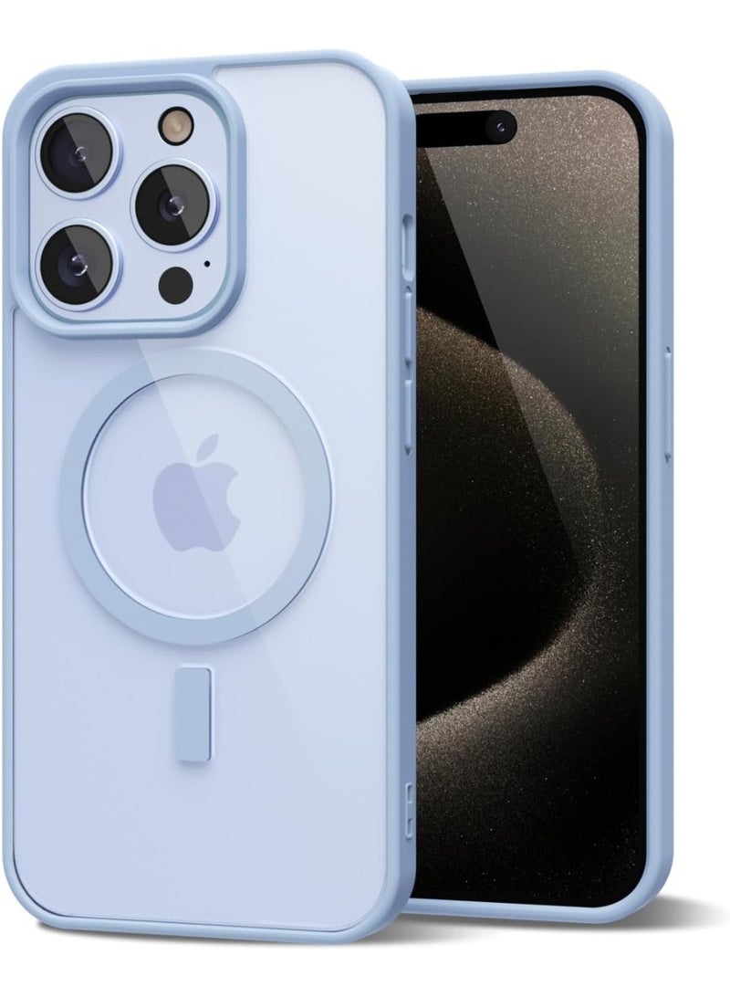 ACLIX Clear Magnetic Case for iPhone 15 Pro [Shockproof & Slim] Transparent Clear Hard Back Cover with high-Grade Protection | Sky Blue - Image 1