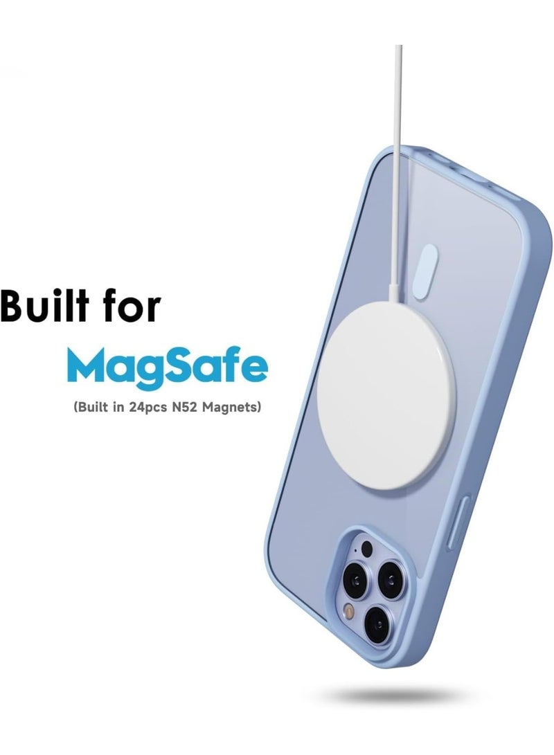 ACLIX Clear Magnetic Case for iPhone 15 Pro [Shockproof & Slim] Transparent Clear Hard Back Cover with high-Grade Protection | Sky Blue - Image 2