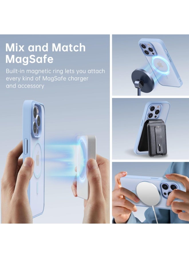 ACLIX Clear Magnetic Case for iPhone 15 Pro [Shockproof & Slim] Transparent Clear Hard Back Cover with high-Grade Protection | Sky Blue - Image 3