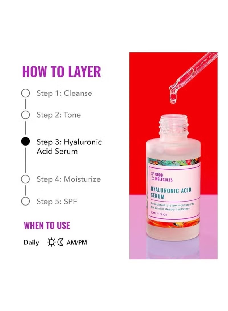 Good Molecules Hyaluronic Acid Serum - Hydrating, Non-greasy formula to Moisturize, Plump - 1% HA, Anti-aging, Water-Based Skincare for Face - Image 5
