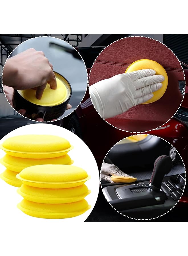 Generic Car Polishing Pads, 12Pcs Car Wax Applicator Pads, Microfiber Soft Foam Polish Applicator Pads, Car Wax Cleaning Pads Sponge Applicators For Clean Car Vehicle Auto Glass, Yellow  - Image 5
