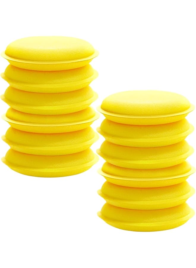 Generic Car Polishing Pads, 12Pcs Car Wax Applicator Pads, Microfiber Soft Foam Polish Applicator Pads, Car Wax Cleaning Pads Sponge Applicators For Clean Car Vehicle Auto Glass, Yellow  - Image 1