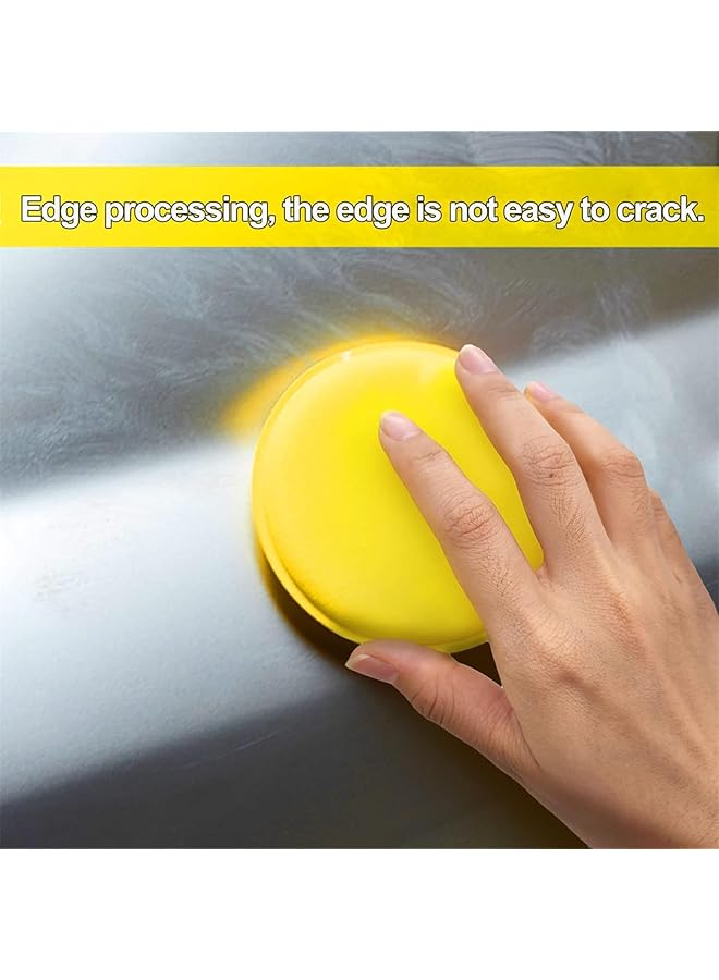 Generic Car Polishing Pads, 12Pcs Car Wax Applicator Pads, Microfiber Soft Foam Polish Applicator Pads, Car Wax Cleaning Pads Sponge Applicators For Clean Car Vehicle Auto Glass, Yellow  - Image 3
