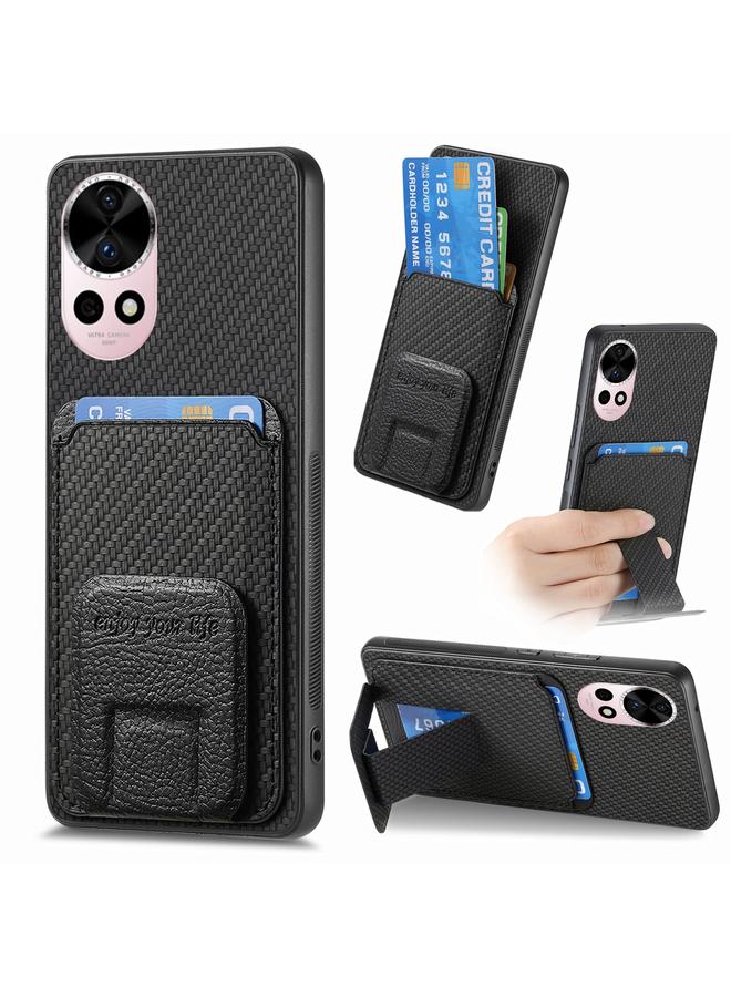 اس-توب جراب لهاتف Huawei Nova 12 5G مصنوع من ألياف الكربون وحامل قابل للطي - Image 1