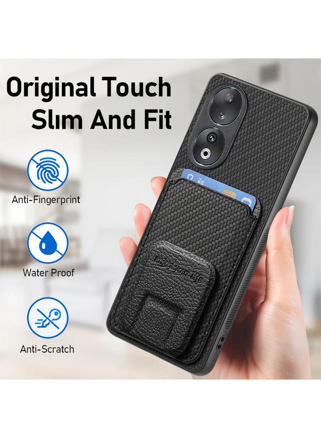 اس-توب جراب لهاتف Huawei Nova 12 5G مصنوع من ألياف الكربون وحامل قابل للطي - Image 5