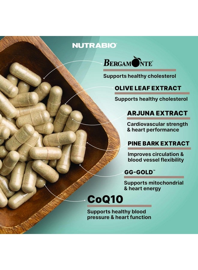 NutraBio Heart- Heart Health Supplements, Cardiovascular Supplement, Cholesterol, Circulatory & Healthy Blood Pressure Support- 90 Capsules - Image 4