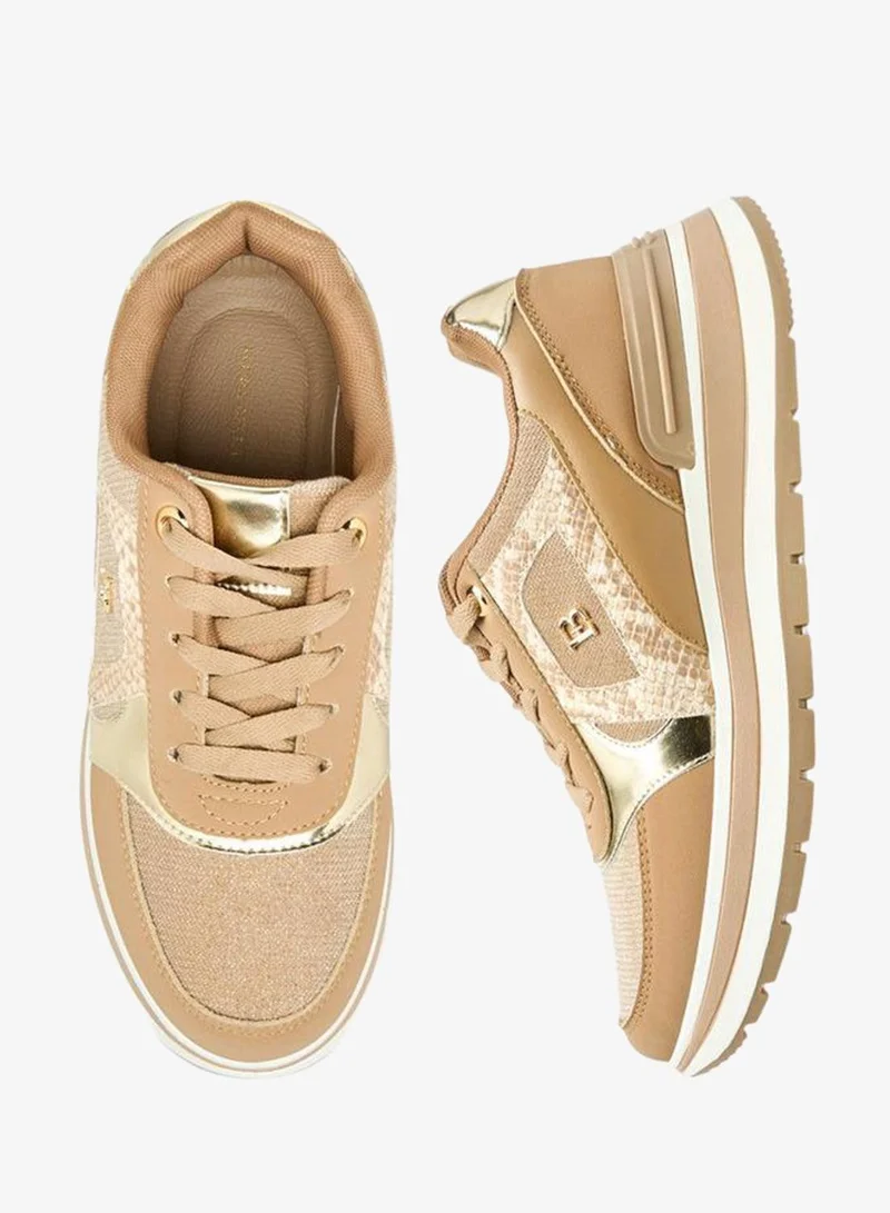 Flora Bella By Shoexpress CAMEL Flora Bella Women Panelled Lace-Up Sneakers for Women | Best Price UAE
