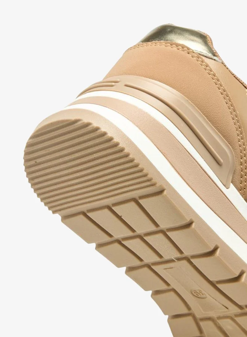 Flora Bella By Shoexpress CAMEL Flora Bella Women Panelled Lace-Up Sneakers for Women | Best Price UAE