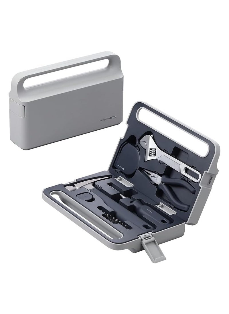 HOTO Household Manual Tool Set, 7 Pcs, QWSGJ002 - Grey  - Image 2