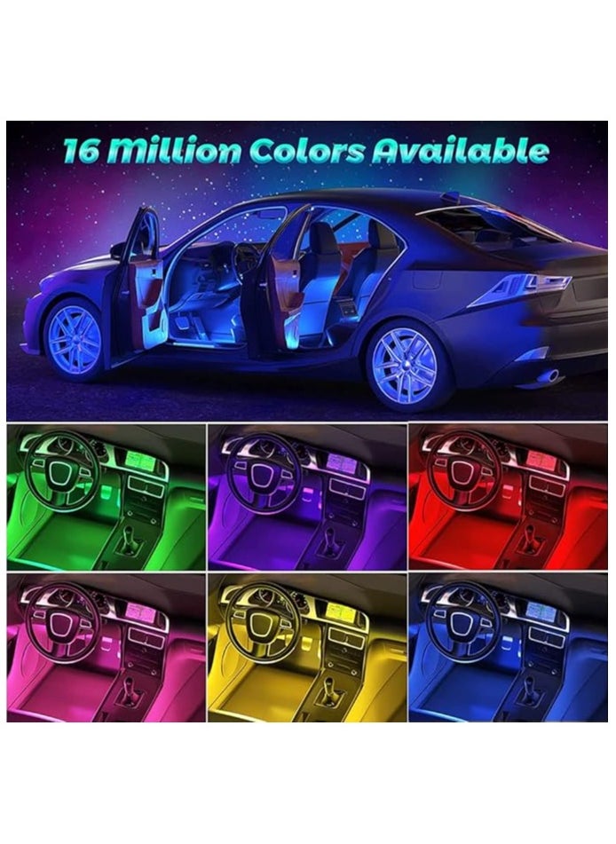 Ultra Bright LED Car Strip Lights - Music Sync & Smart App Control | Multi-Color Sound Activated Under Dash Lighting for Cars, Trucks, SUVs, & Jeeps | USB Powered