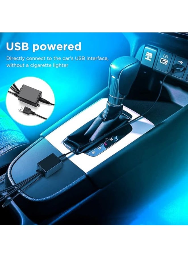 Ultra Bright LED Car Strip Lights - Music Sync & Smart App Control | Multi-Color Sound Activated Under Dash Lighting for Cars, Trucks, SUVs, & Jeeps | USB Powered