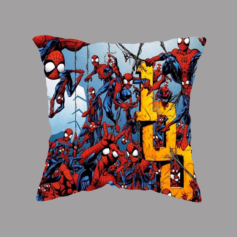 GiftoKing GiftoKing Spider Man Pillow for Kids Special GKSM32 Multicolour Pack of 1 12x12 Inch 