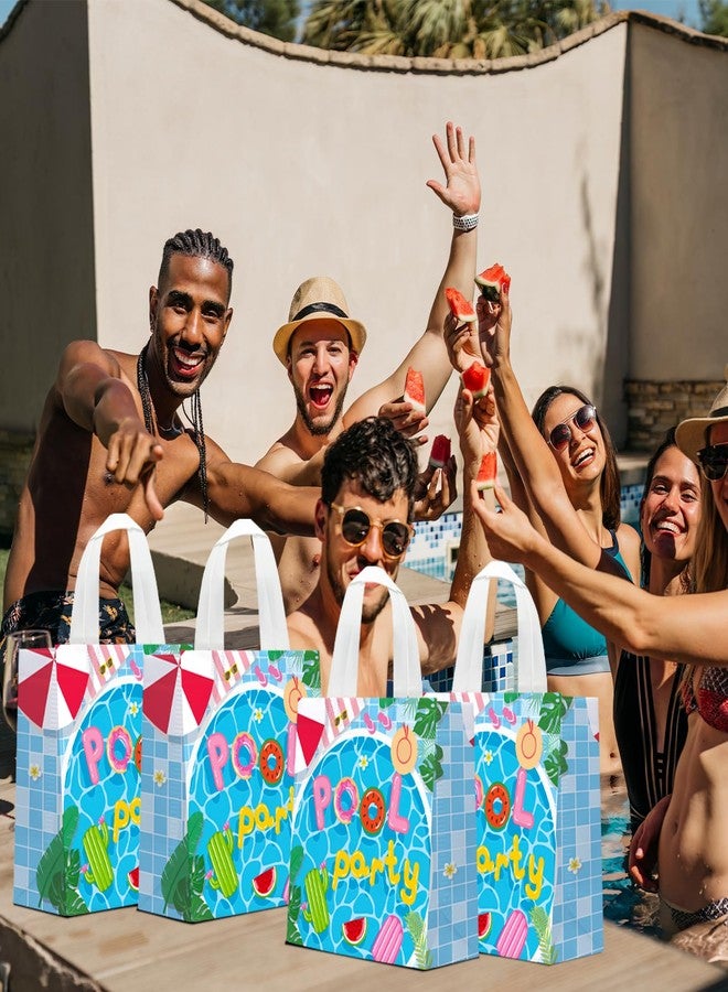 KERINGO 24 PCS Pool Party Non Woven Favor Bags with Handles Swimming Themed Waterproof Goodie Bags for Pool Swimming Summer Party Birthday Baby Shower Supplies - Image 5