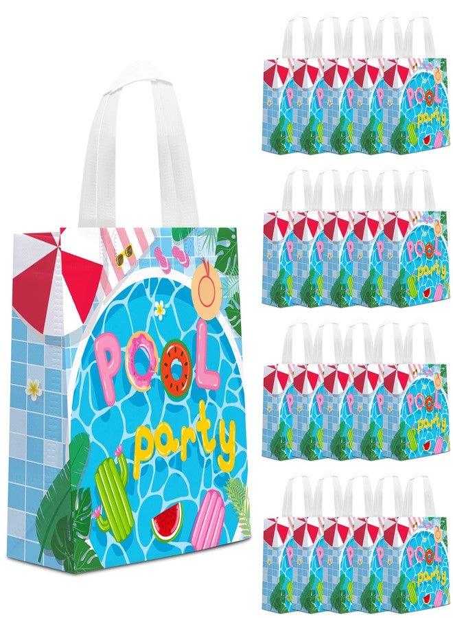 KERINGO 24 PCS Pool Party Non Woven Favor Bags with Handles Swimming Themed Waterproof Goodie Bags for Pool Swimming Summer Party Birthday Baby Shower Supplies - Image 1