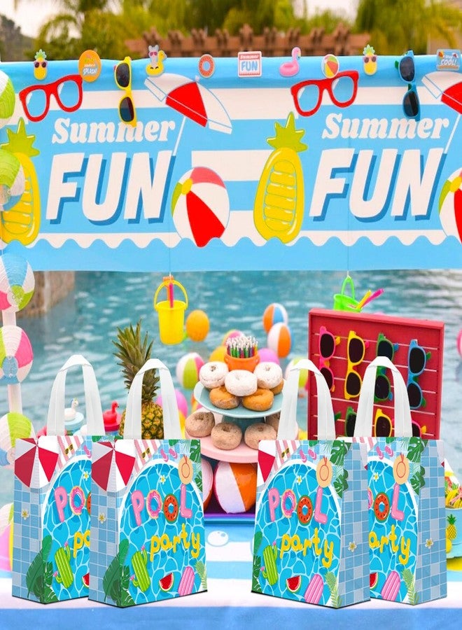 KERINGO 24 PCS Pool Party Non Woven Favor Bags with Handles Swimming Themed Waterproof Goodie Bags for Pool Swimming Summer Party Birthday Baby Shower Supplies - Image 4