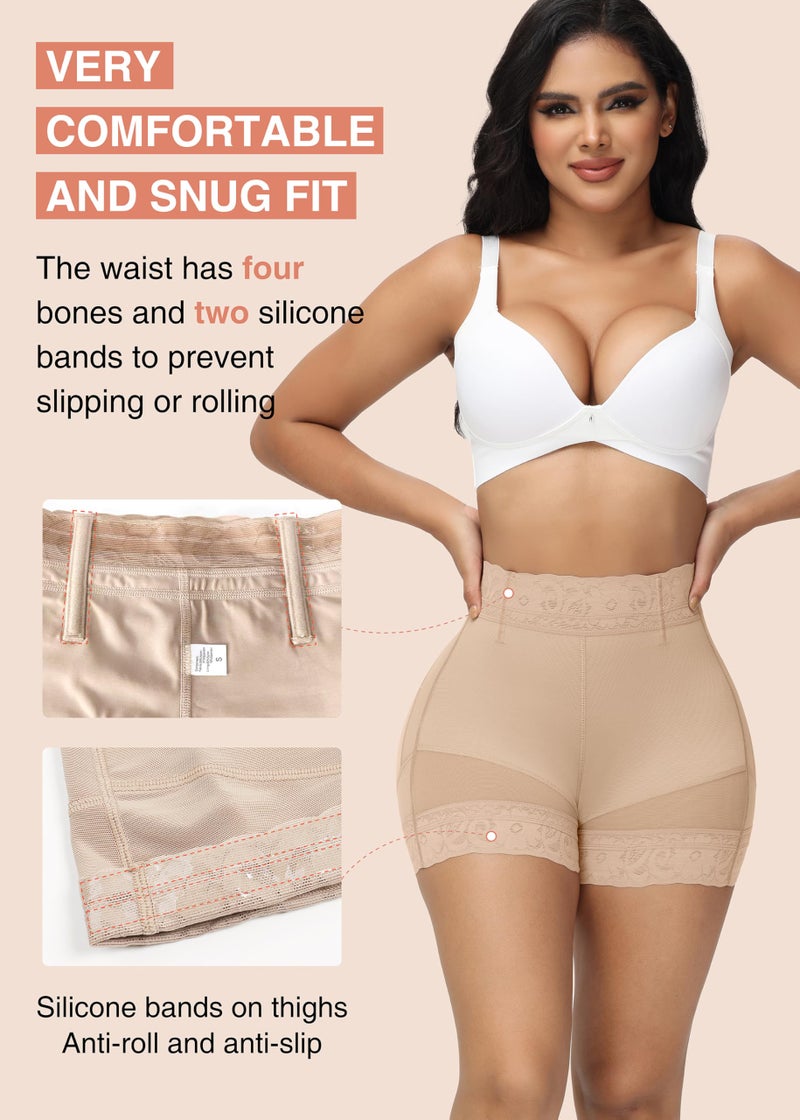 SHAPSHE Shorts Shapewear for Women Tummy Tuck Butt Shaper Panties Middle Waist Butt Lifting Compression Underwear Women Beige - Image 5