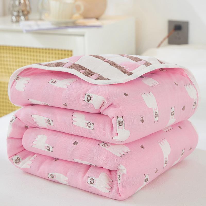 100% Cotton Lightweight Summer Baby Blanket (Alpaca Pink) 