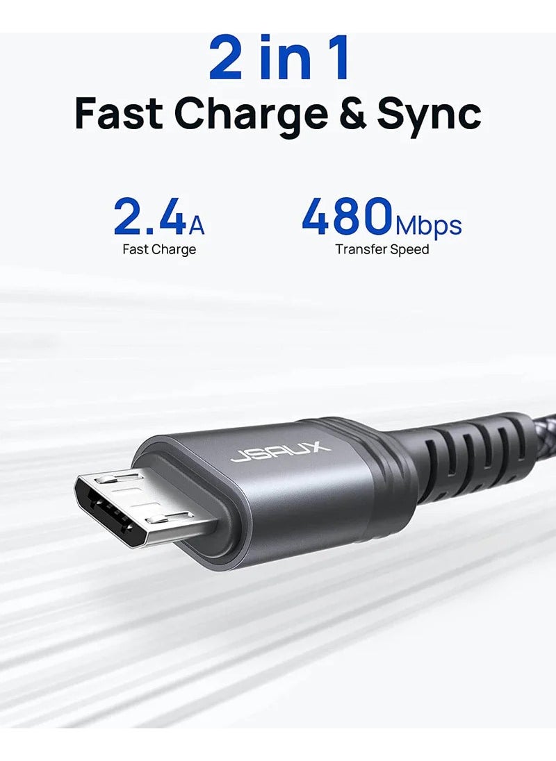 JSAUX Micro USB 2 Meter 2.4A Fast Charging and Data Cable  - Image 3
