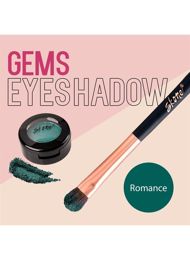 SKONE Cosmetics Gems Eyeshadow, Highly Pigmented, Longwear Eye Makeup, Single Eyeshadow with Pro Shimmery Finish - Ultra-Blendable Eye Makeup - Slightly Shimmer Shades, Green Eye Shadow - Romance - Image 2