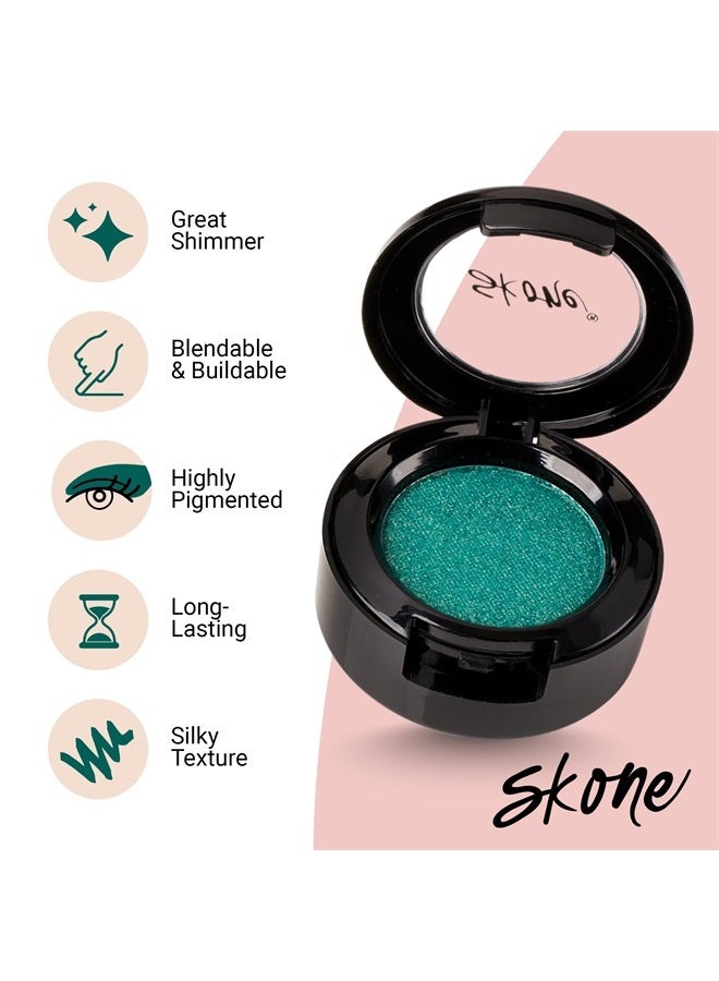 SKONE Cosmetics Gems Eyeshadow, Highly Pigmented, Longwear Eye Makeup, Single Eyeshadow with Pro Shimmery Finish - Ultra-Blendable Eye Makeup - Slightly Shimmer Shades, Green Eye Shadow - Romance - Image 3
