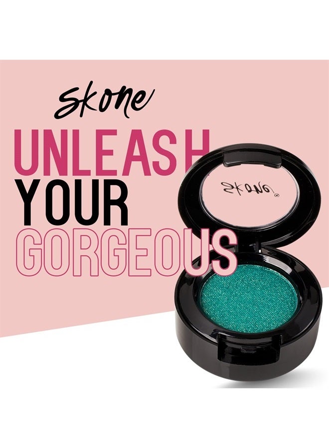 SKONE Cosmetics Gems Eyeshadow, Highly Pigmented, Longwear Eye Makeup, Single Eyeshadow with Pro Shimmery Finish - Ultra-Blendable Eye Makeup - Slightly Shimmer Shades, Green Eye Shadow - Romance - Image 5