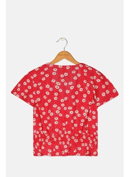 Pepe Jeans Kids Girl Allover Printed Blouse, Red  - Image 2