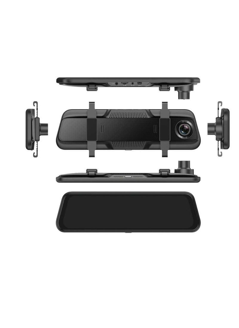 DUNISO - Dash Cam for Car 10'' Mirror Night Vision 1080P FHD Full Touch Screen Front and Rear View Backup Dash Camera for Cars Loop Recording Streaming Media 170°Wide Angle Parking Assistance With WIFI - Image 1
