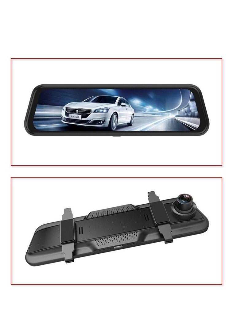 DUNISO - Dash Cam for Car 10'' Mirror Night Vision 1080P FHD Full Touch Screen Front and Rear View Backup Dash Camera for Cars Loop Recording Streaming Media 170°Wide Angle Parking Assistance With WIFI - Image 1