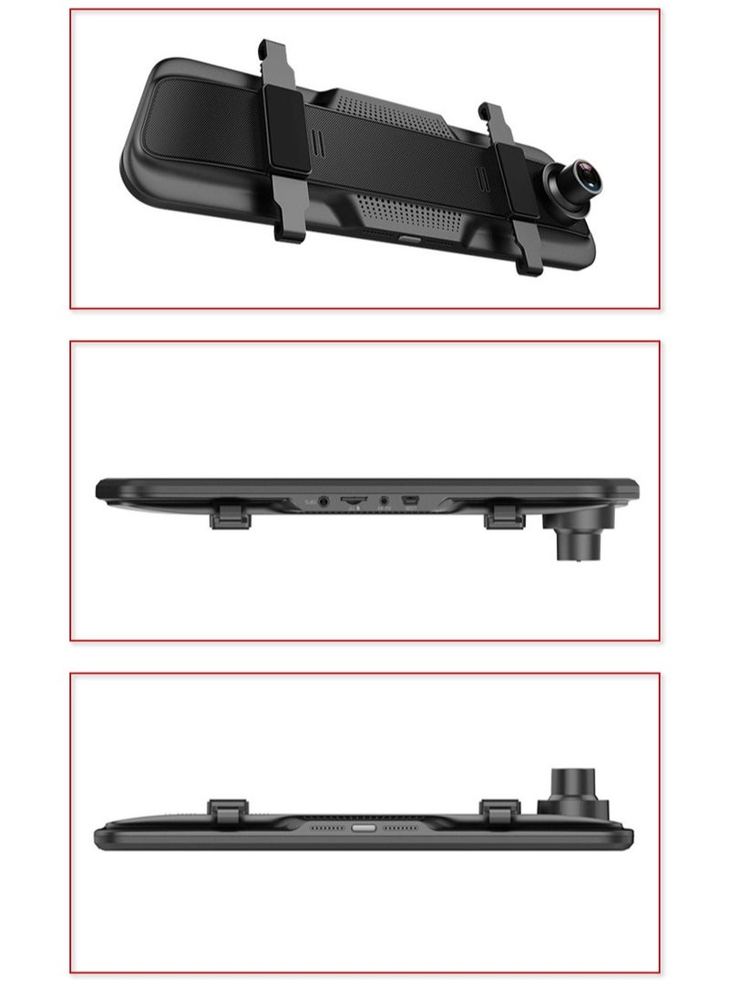 DUNISO - Dash Cam for Car 10'' Mirror Night Vision 1080P FHD Full Touch Screen Front and Rear View Backup Dash Camera for Cars Loop Recording Streaming Media 170°Wide Angle Parking Assistance With WIFI - Image 1