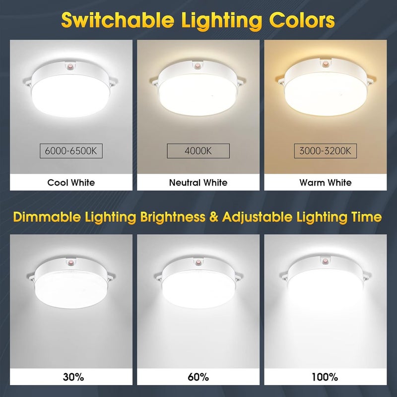 SunBonar Solar Ceiling Lights Indoor Outdoor 2 Pack, Dimmable Daytime 3000K/4000K/6000K Solar Shed Lights with ON/Off Switch & Remote, Waterproof Barn Lights for Home Porch Chicken Coop - Image 5