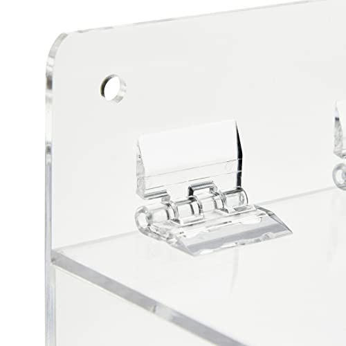 Okuna Outpost Wall Mount Glove Dispenser - 5 x 4.5 x 8.5 In, Clear Acrylic - Hair Net & Shoe Cover Holder - Hinged Top & Bottom Dispense Slot - Includes Hanging Kit - Image 5