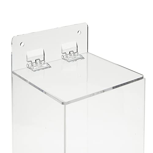 Okuna Outpost Wall Mount Glove Dispenser - 5 x 4.5 x 8.5 In, Clear Acrylic - Hair Net & Shoe Cover Holder - Hinged Top & Bottom Dispense Slot - Includes Hanging Kit - Image 4