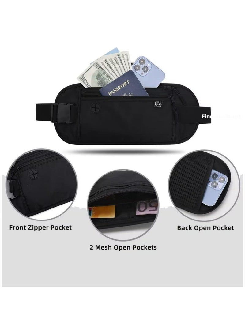 أوزيغالور حزام نحيف لحفظ النقود مع خاصية حجب RFID، حقيبة سفر مقاومة للماء مع فتحة لسماعات الأذن - Image 2