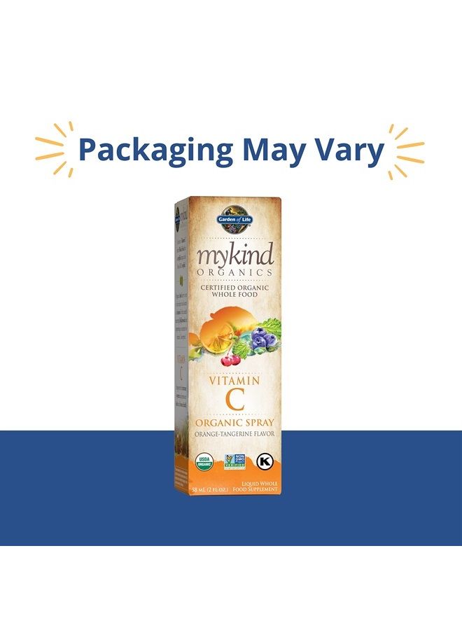 Garden of Life Organic Vitamin C for Kids and Adults, mykind Organics Vitamin C Spray for Skin Health - Orange Tangerine, Vitamin C Supplement Antioxidant for Immune Support, 2 fl oz Liquid Drops  - Image 2