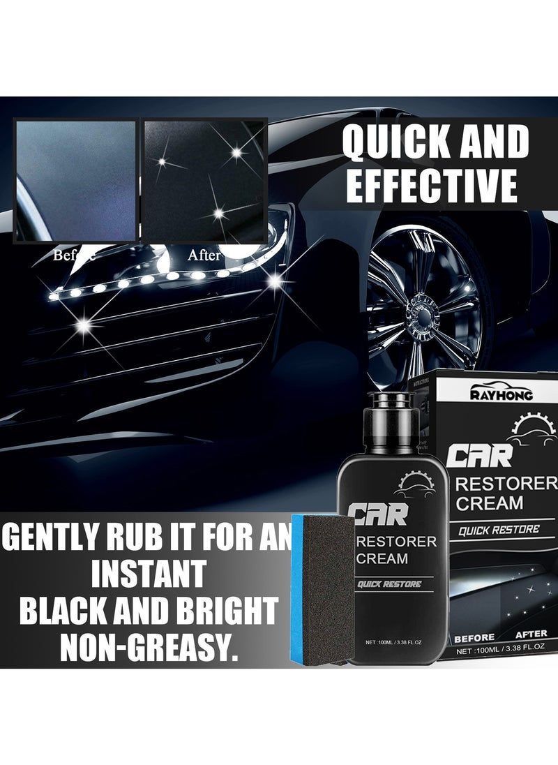 RAYHONG Car Interior Renovator and Coating Wax Set with Sponge Brush for Dashboard, Plastic, and Leather Care - Dust Protection and Shine  - Image 5