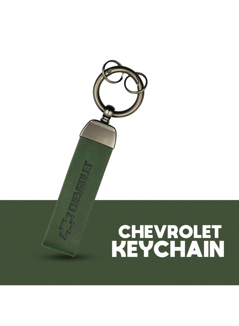 Chevrolet Metal Ring PU Leather Strap Keychain Home Key Chain Car Keychain Chevrolet Car Key Chain Super Finish 1Pcs  - Image 1