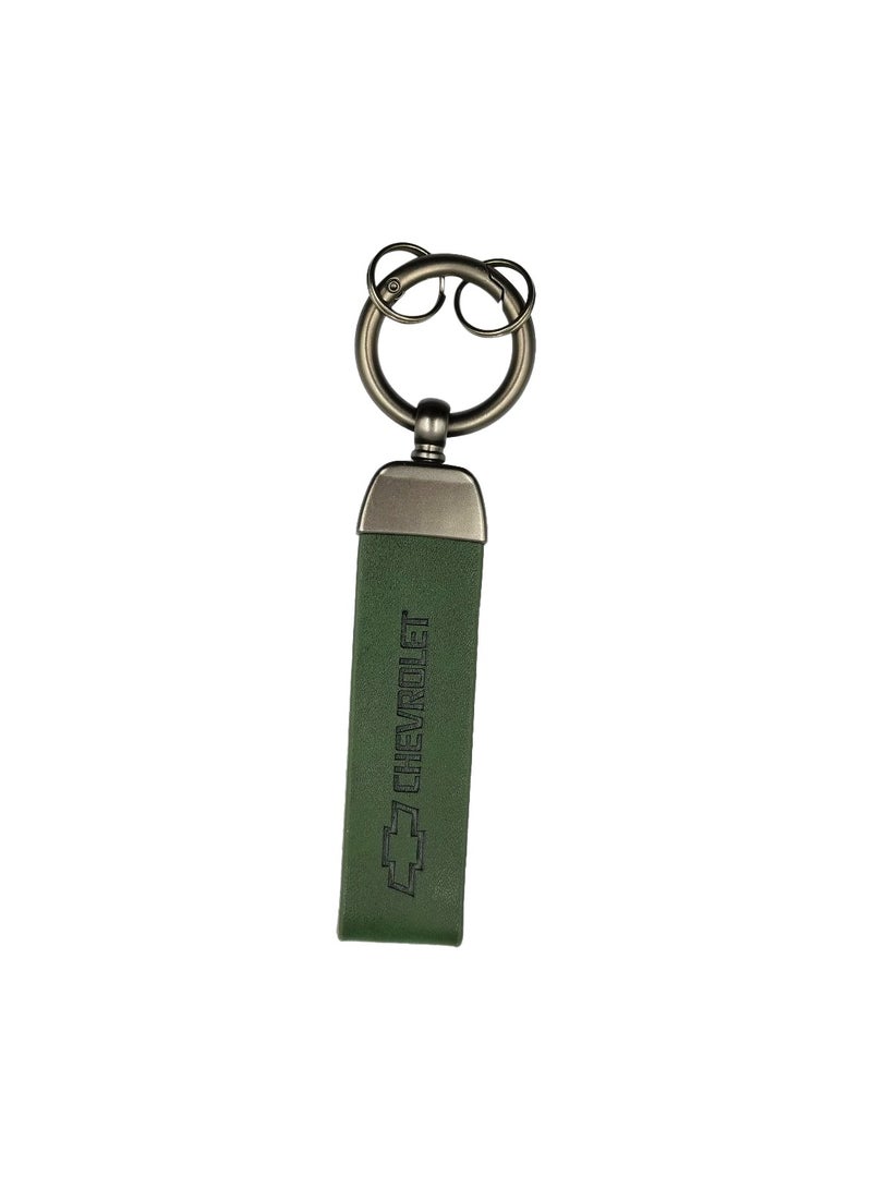 Chevrolet Metal Ring PU Leather Strap Keychain Home Key Chain Car Keychain Chevrolet Car Key Chain Super Finish 1Pcs  - Image 2
